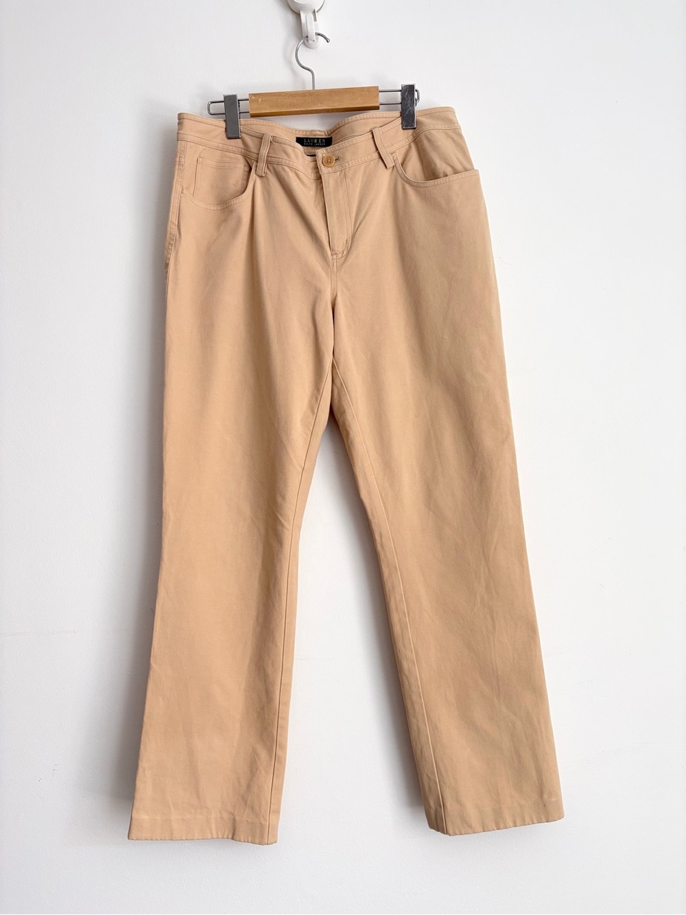 Lauren Ralph Lauren Beige Stretch Cotton Straight Leg Chino Pants Preppy 12